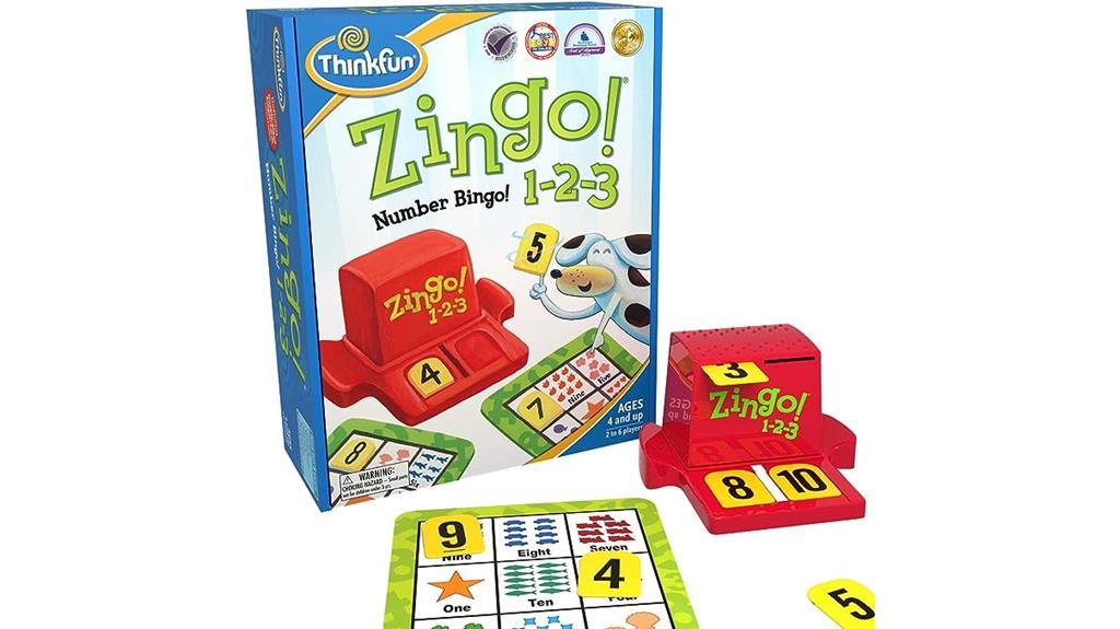 educational number bingo game