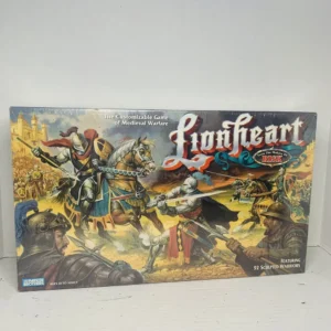 Board game "Lionheart" by Parker Brothers, for ages 10 to adult, featuring medieval warfare theme and 92 sculpted warriors.
