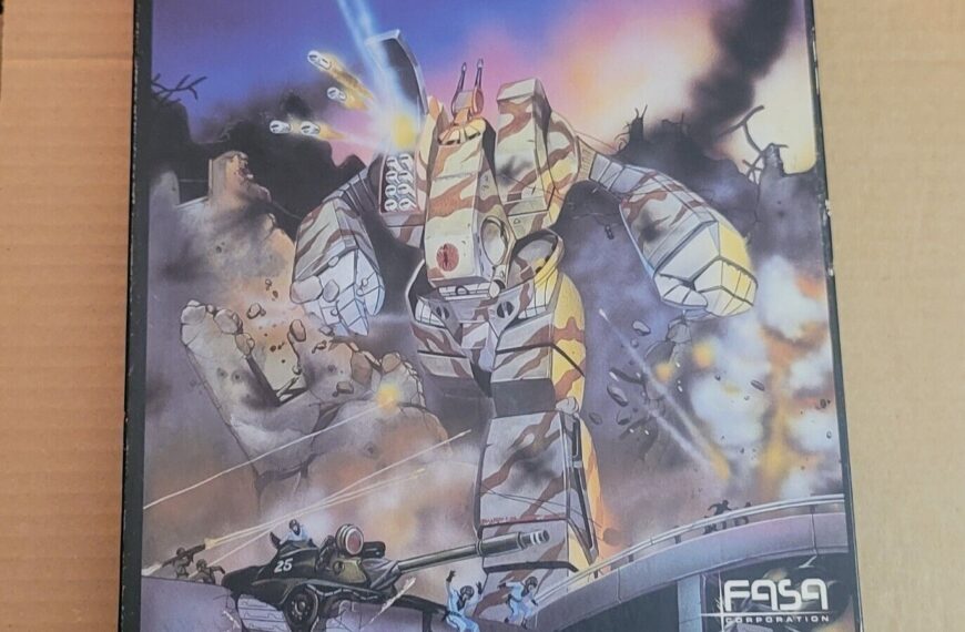 A boxed board game titled "CITYTECH - The BattleTech Game of Urban Combat" featuring artwork of a large robot amidst an explosive city battle with smaller figures and vehicles engaged in combat. The logo of FASA Corporation is visible at the bottom right.