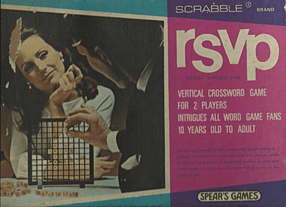 RSVP: Vertical Crossword Game (1958) Board Game