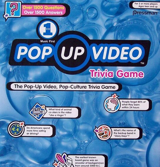 VH1 Pop Up Video Game (1999) Board Game