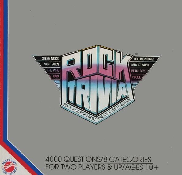 Rock Trivia (1987) Board Game