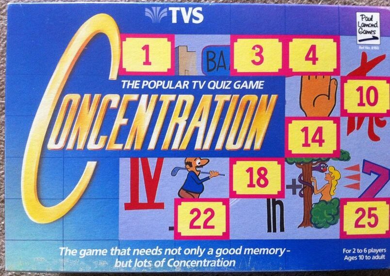Concentration (1958) Board Game