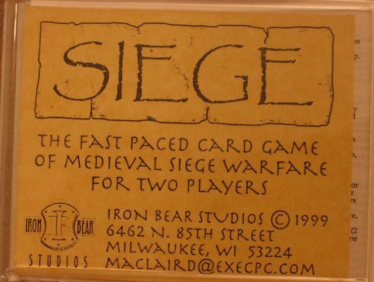 Siege (1999) Board Game