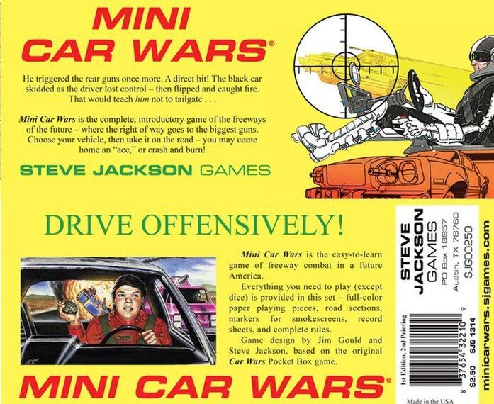 Mini Car Wars (1987) Board Game