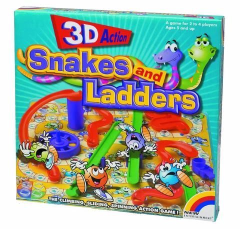 3D Action Snakes and Ladders Board Game