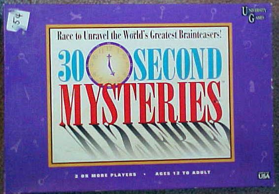 30 Second Mysteries (1995) Board Game