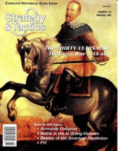 Cover of "Strategy & Tactics" magazine, issue 173, featuring a historical painting of a man in royal attire on horseback, with text about content on the Thirty Years' War and other military topics.