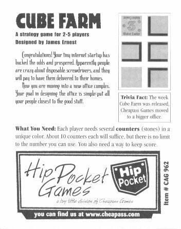Cube Farm (2002) Board Game