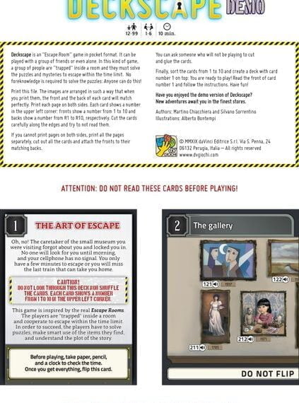 Deckscape: The Art of Escape (2019) Board Game