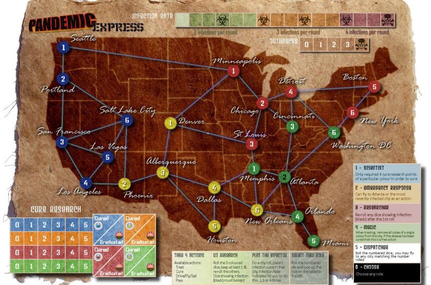 Infection Express (2009) Board Game