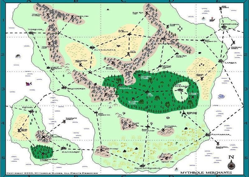 Mythrole: Merchants (2001) Board Game