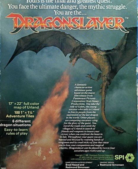 Dragonslayer (1981) Board Game