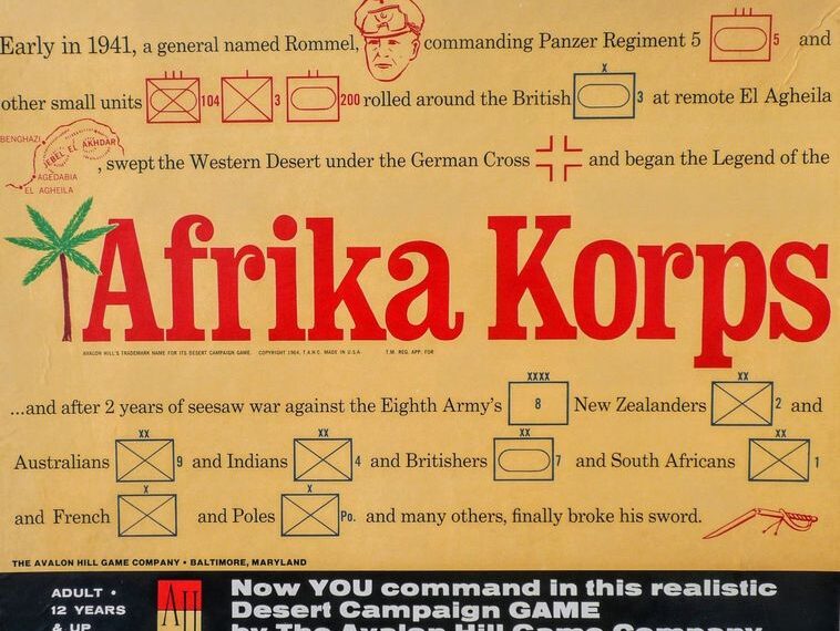 Afrika Korps (1964) Board Game