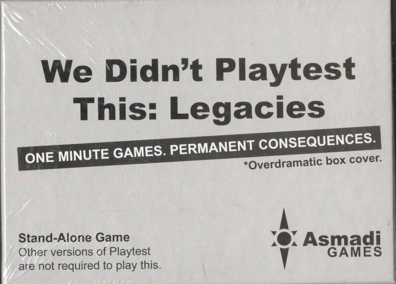 We Didn’t Playtest This: Legacies (2012) Board Game