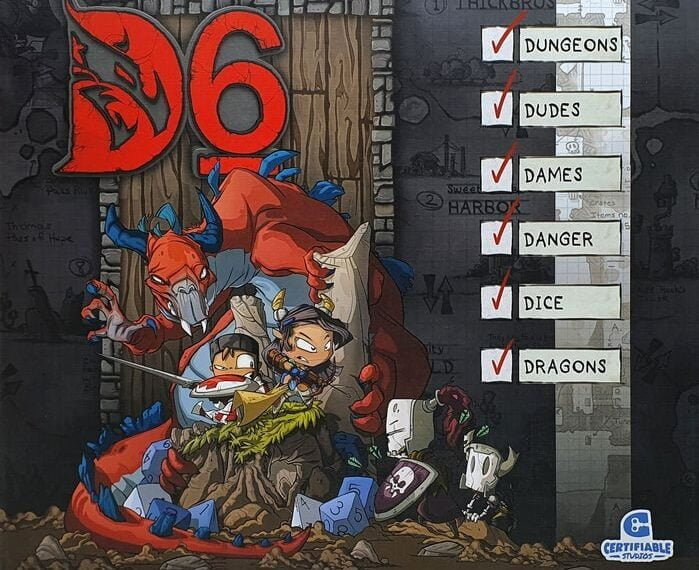 D6: Dungeons, Dudes, Dames, Danger, Dice and Dragons! (2020) Board Game