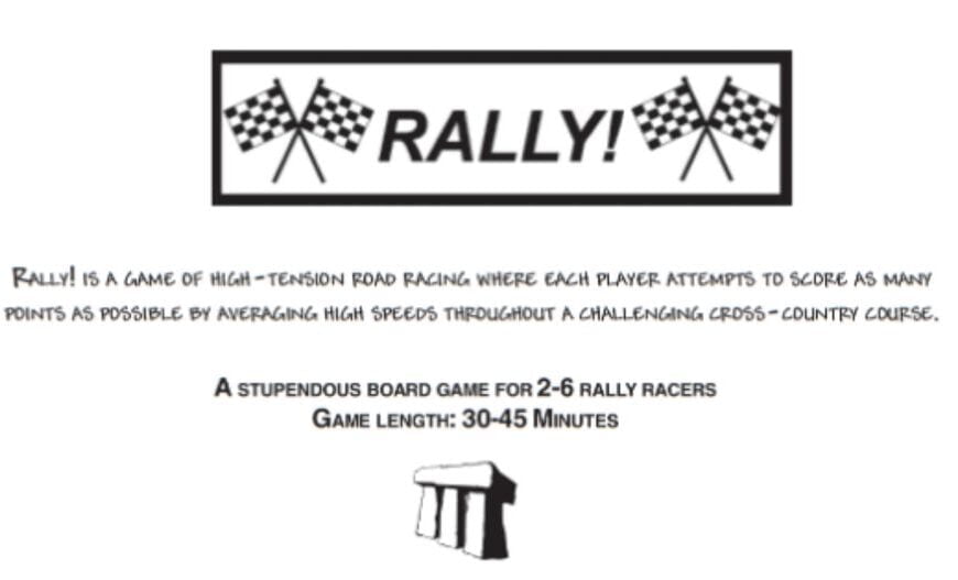 Rally! (2001) Board Game