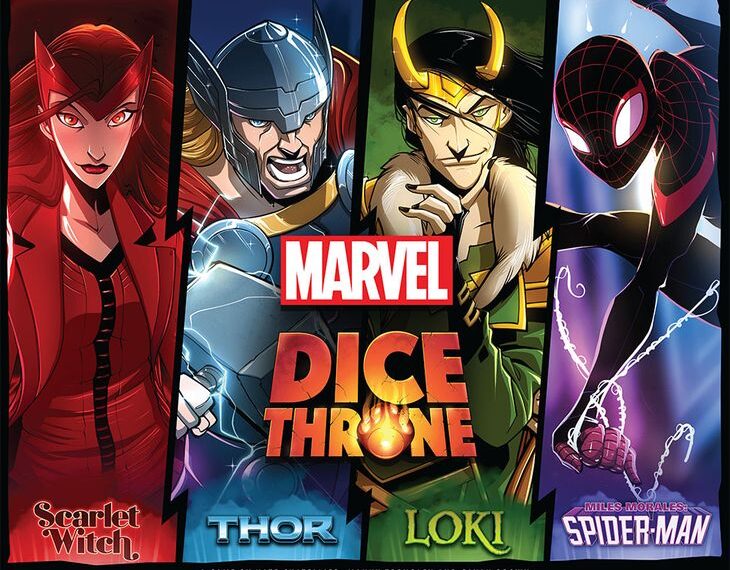 Marvel Dice Throne: Scarlet Witch v. Thor v. Loki v. Spider-Man (2022) Board Game