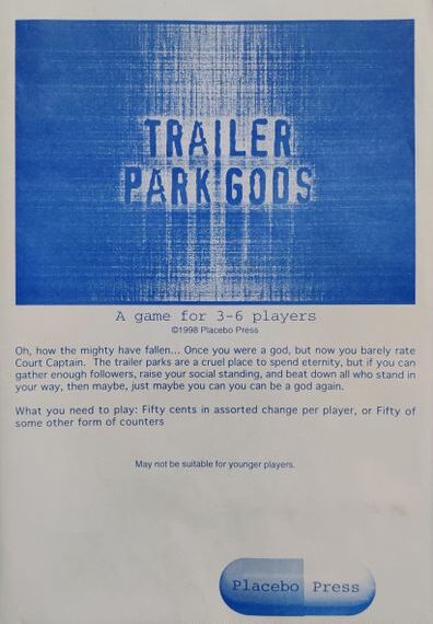 Trailer Park Gods (1998) Board Game