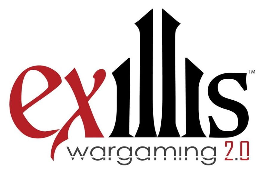Logo of "Ex illis wargaming 2.0" featuring stylized black and red lettering.