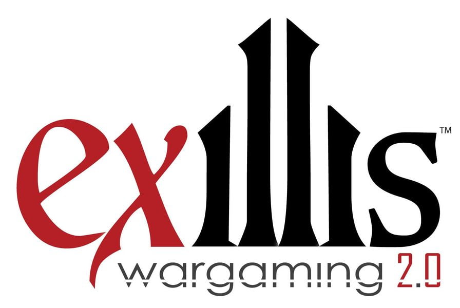 Logo of "Ex illis wargaming 2.0" featuring stylized black and red lettering.