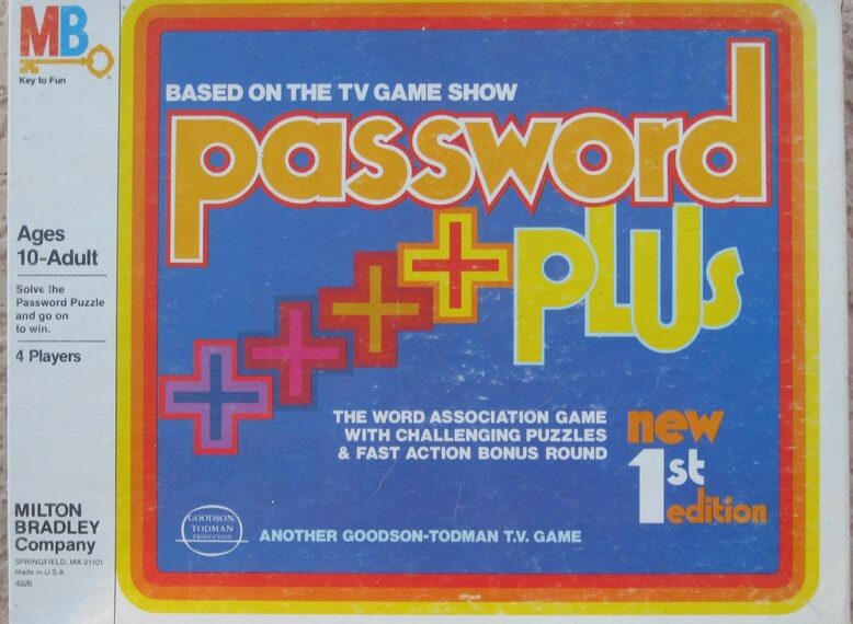 Password Plus (1978) Board Game