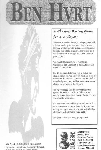 Ben Hurt (1996) Board Game