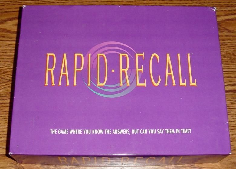 Rapid Recall (1993) Board Game